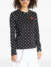 Comme Des Garçons Play Polka-dot T-shirt In Black