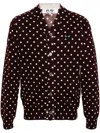 Comme Des Garçons Play Polka-dot Wool Cardigan In Red
