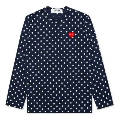 Comme Des Garçons Play Comme Des Garcons Play Polka Dots Printing Long Sleeves Tee 'blue'