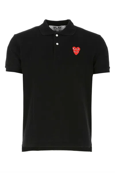 Comme Des Garçons Play Play Polo Shirt In Black
