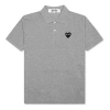 Comme Des Garçons Play Stacked Heart Polo Shirt In Gray
