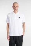 Comme Des Garçons Play Heart Patch Polo Shirt In White