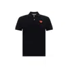 Comme Des Garçons Play Comme Des Garcons Play Polo Unisex In Cotone Nero Con Logo Cuore Rosso In Black
