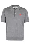 Comme Des Garçons Play Short-sleeved Polo Shirt In Grey