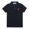 Comme Des Garçons Play Polo Shirt With Ribbed Collar And Straight Hem In Black