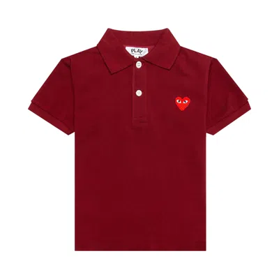 Pre-owned Comme Des Garçons Play Polo Shirt 'burgundy' | Red | Kid's Size 4