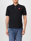 Comme Des Garçons Play Comme Des Garcons Play Polo Unisex In Cotone Nero Con Logo Cuore Rosso In 黑色