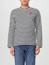 Comme Des Garçons Play Omme Des Garcons Play Single Heart Stripe T Shirt In Black