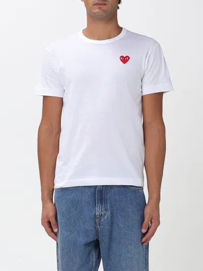 Comme Des Garçons Play Comme Des Garcons Play Mens Red Heart Logo T-shirt In White