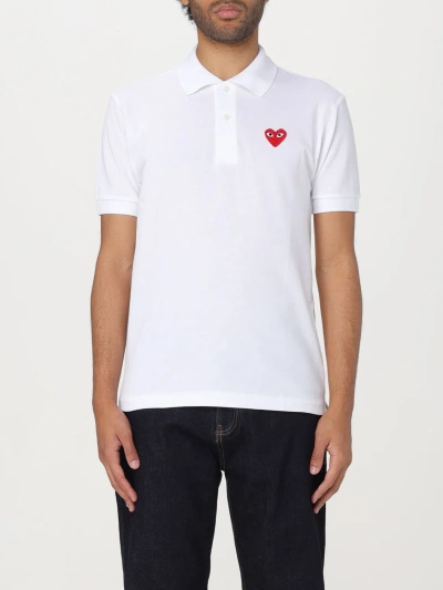 Comme Des Garçons Play Comme Des Garcons Play Heart Polo Shirt In White