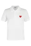 Comme Des Garçons Play Classic Polo Shirt With Red Heart Patch In White