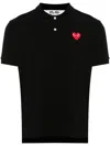Comme Des Garçons Play Polo Shirt With Ribbed Collar And Straight Hem In Black
