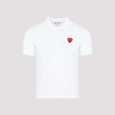 Comme Des Garçons Play X Invader Logo-appliqué Pixelated-motif T-shirt In White