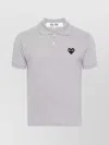 Comme Des Garçons Play Polo Top With Short Sleeves And Ribbed Cuffs In Gray