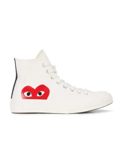 Comme Des Garçons Play Popular White Converse Canvas Sneakers