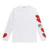 Comme Des Garçons Play Comme Des Garcons Play White Multi Heart Long Sleeve T-shirt In White