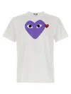 Comme Des Garçons Play Printed T-shirt And Logo Patch In White