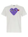 Comme Des Garçons Play Printed T-shirt And Logo Patch In White