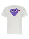 Comme Des Garçons Play Printed T-shirt And Logo Patch In White
