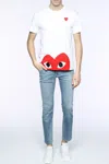 Comme Des Garçons Play Comme Des Garcons Play Heart Printed Crewneck T In White