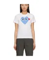 Comme Des Garçons Play Printed T-shirt With Round Collar Pattern In Blue