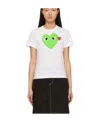 Comme Des Garçons Play Printed T-shirt With Round Collar Pattern In White