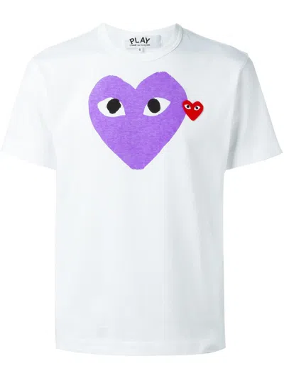 Comme Des Garçons Play Printed T-shirt Woman White In Cotton