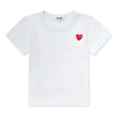 Comme Des Garçons Play (ps) Comme Des Garcons Play Basic T-shirt Red Emblem 'white'