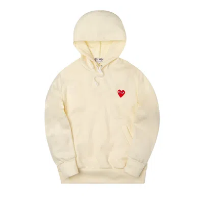 Pre-owned Comme Des Garçons Play Pullover Hoodie 'ivory' In Cream