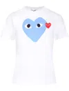 Comme Des Garçons Play Signature Heart Motifcotton T-shirt In White