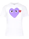 Comme Des Garçons Play Signature Heart Motif Cotton T-shirt In White