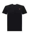 Comme Des Garçons Play Small Heart Patch T-shirt Black Cotton T-shirt With Small Heart Patch In Black