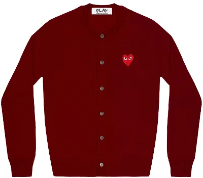 Comme Des Garçons Play Red Emblem Cardigan