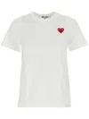 Comme Des Garçons Play "red Emblem Heart" T-shirt Clothing In White