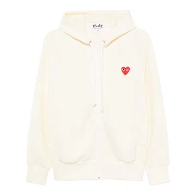 Comme Des Garçons Play Red Emblem Hoodie Unisex In Neutral
