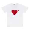 Comme Des Garçons Play White Double Hearts At Back T-shirt In White