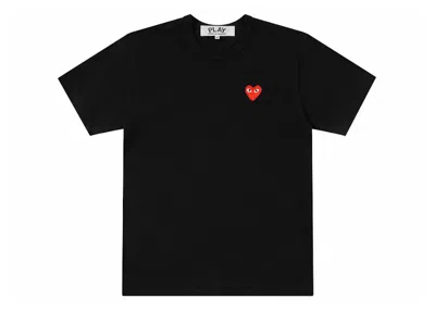 Pre-owned Comme Des Garçons Play Red Emblem T-shirt In Black