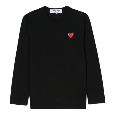 Comme Des Garçons Play Red Emblem Tee Unisex In Black