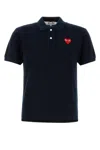 Comme Des Garçons Play Comme Des Garcons Play Polo Unisex In Cotone Nero Con Logo Cuore Rosso In Black