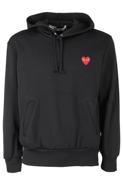 Comme Des Garçons Play Red Heart Hoodie In Black