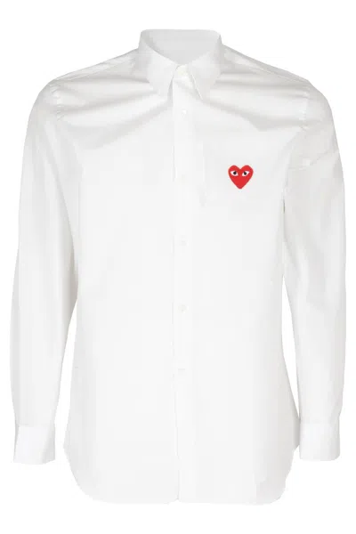 Comme Des Garçons Play Red Heart In White