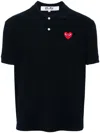 Comme Des Garçons Play Polo Shirt With Ribbed Collar And Straight Hem