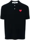 Comme Des Garçons Play Polo Shirt With Ribbed Collar And Straight Hem