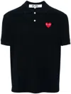Comme Des Garçons Play Polo Shirt With Ribbed Collar And Straight Hem