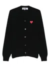 Comme Des Garçons Play Heart-emblem Rhinestone-embellishment Cardigan In Black