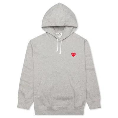 Pre-owned Comme Des Garçons Play Red Heart Hoodie In Grey