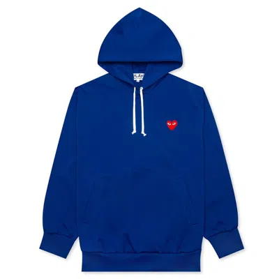 Pre-owned Comme Des Garçons Play Red Heart Hoodie In Navy Blue