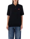 Comme Des Garçons Play Heart Embroidered Polo Collar Short Sleeves