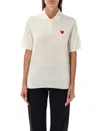 Comme Des Garçons Play Logo Stamp Top In White