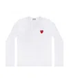 Comme Des Garçons Play Red Heart Long-sleeved T-shirt In White
